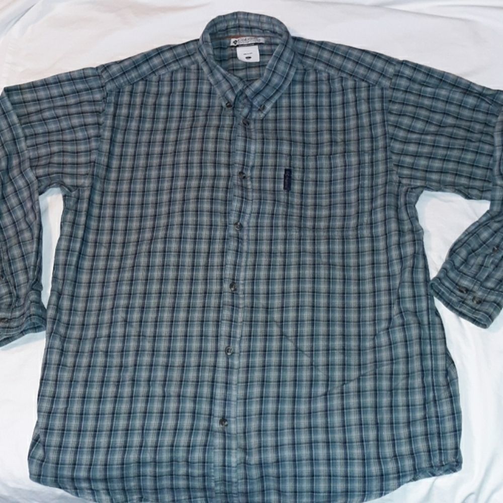 Mens‎ Columbia Plaid Flannel Shirt Large Grunge